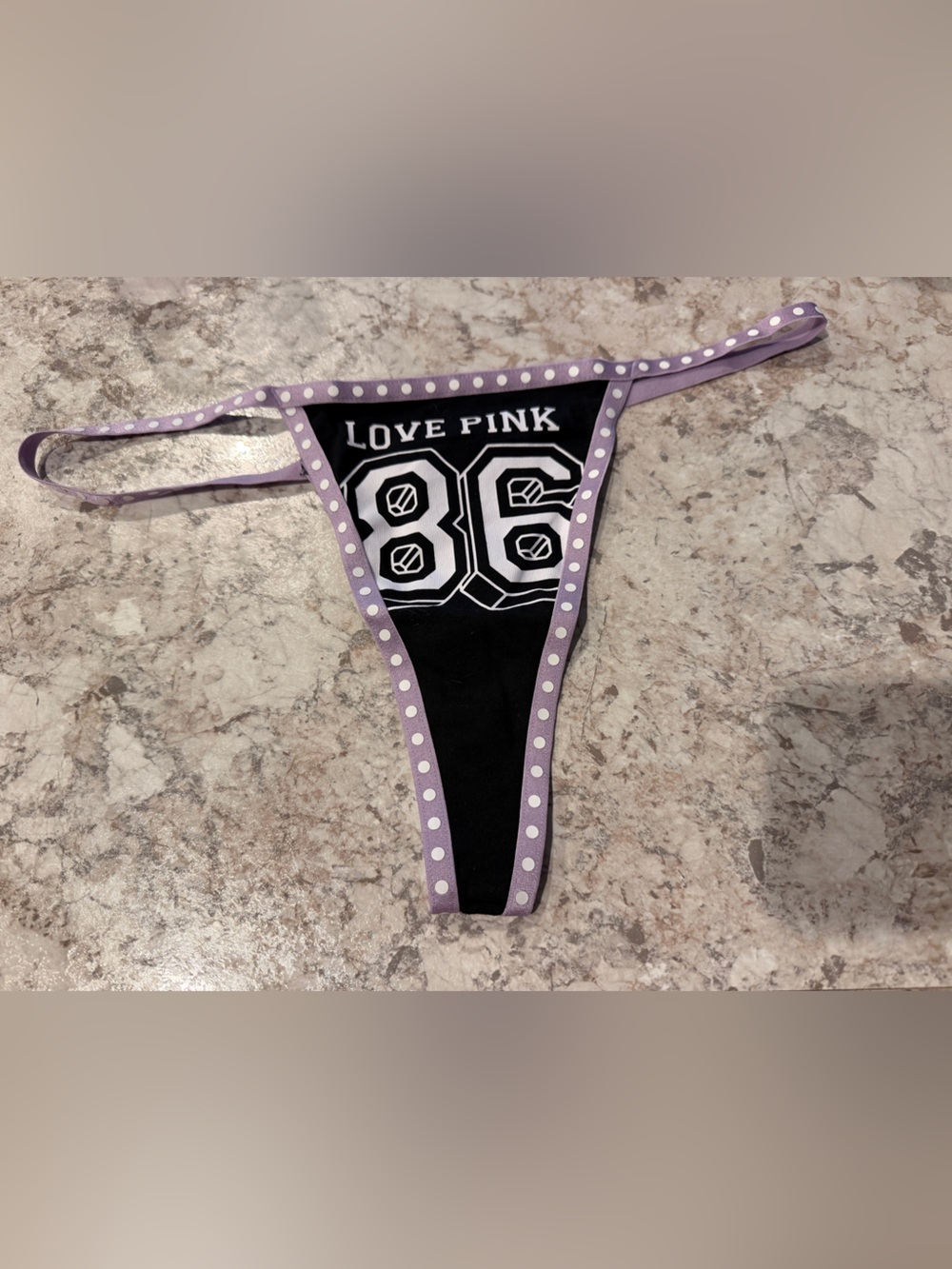 VS PINK Cotton Ultra Low Rise Thong Panty NWT Large